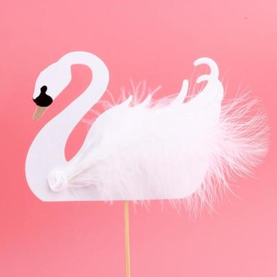 China Swan Happy Birthday Cake Decorating Year Party Decor Cake Topper Party Decorations for sale