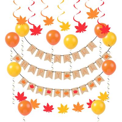 China New china supplier paper products balloon and banner thanksgiving party decoration set party supplies for sale