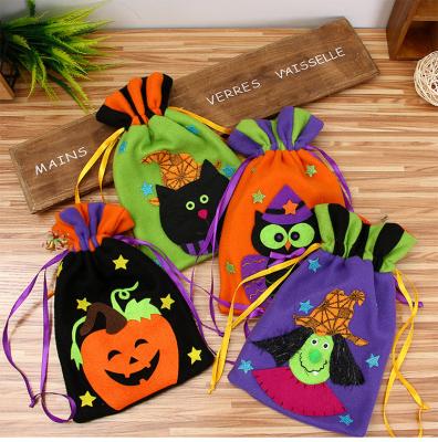 China Nonwoven Bag Children's Halloween Tote Bag Pumpkin Gift Package Candy Bag for sale