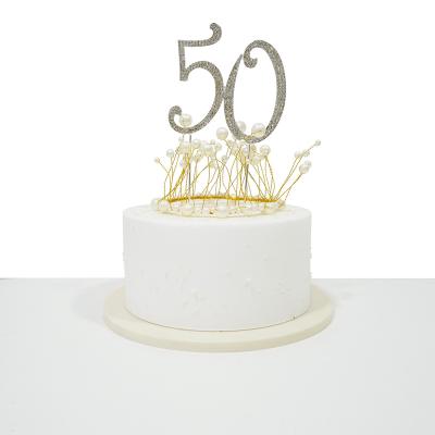 China Birthday Day Decoration Party Decor 50 Happy Birthday Cake Topper Happy Birthday Number Cake Toppers for sale