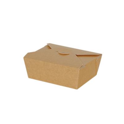 China Disposable Disposable Takeaway Food Container Brown Paper Lunch Box for sale