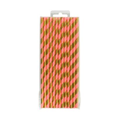 China CMYK Eco Friendly Disposable Printing With Gold Foil Paper Straw For Party Decoration for sale