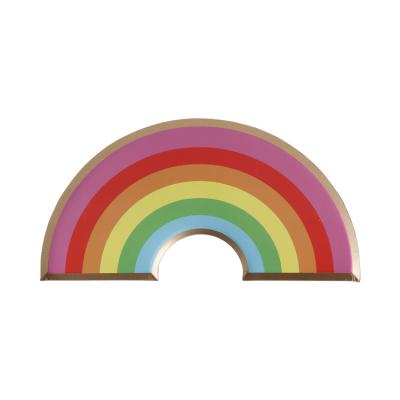 China Disposable Year Birthday Gift Paper Plate Disposable Rainbow Plate Party Supplies for sale