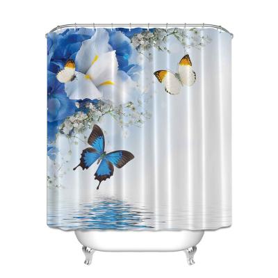 China Modern Digital Printing Polyester Bathroom Curtain Fantasy Printing Bath Stored Waterproof Curtain For Home Hotel for sale