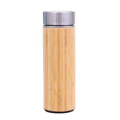 China Sustainable Wholesale Qinge Bamboo Water Bottle Stainless Steel Travel Sublimation Mug Eco-Friendly Blanks for sale