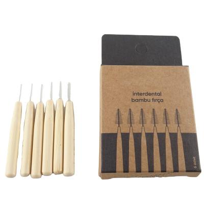 China Daily Teeth Clean Eco Oral Care Teeth Cleaning Small Brush , Bamboo Interdental Brush for sale