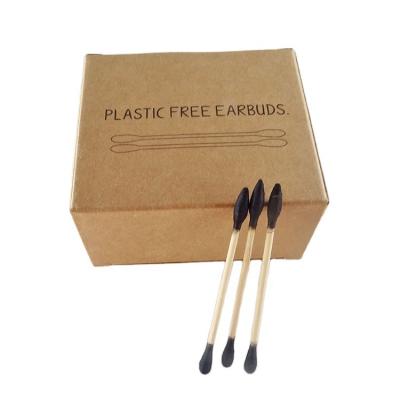 China Biodegradable Biodegradable Eco-Friendly Bamboo Cotton Bud Swab Earbuds With Custom Logo And Packaging for sale