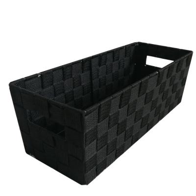 China Sustainable Wholesale Customized Rectangular Utility Woven Nylon Storage Basket for sale