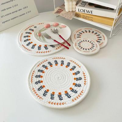 China China Customization Cotton Table Mat Viable Wholesale Fashionable Round Rope Woven Place Mats Water Hyacinth Placemats for sale