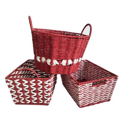 China Handmade High Quality Custom Viable Vellum Rope Storage Basket for sale