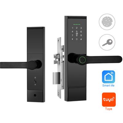 China Aluminum Alloy Tuya Smart Wifi Locks Electronic Digital Fingerprint Remote Code Smart Door Lock With Home Automation for sale