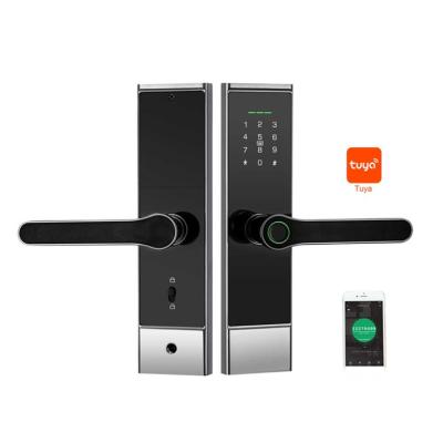 China Aluminum Alloy Tuya WiFi Fingerprint Door Lock Smart Lock Tuya Aluminum Door Lock For Bedhome for sale