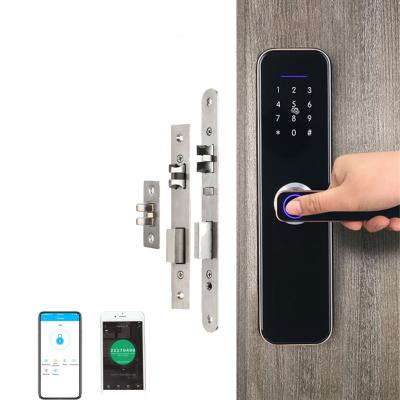 China Ttlock Smart Smart Digital Lock Aluminum Alloy Tuya Life Biometric Wooden Door Lock for Airbnb, Hotel, Apartment for sale