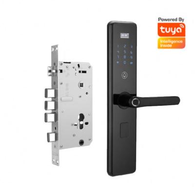 China Bedroom smart door lock latest hotel residence home version compatible with Tuya Wifi module waterproof smart door lock for sale