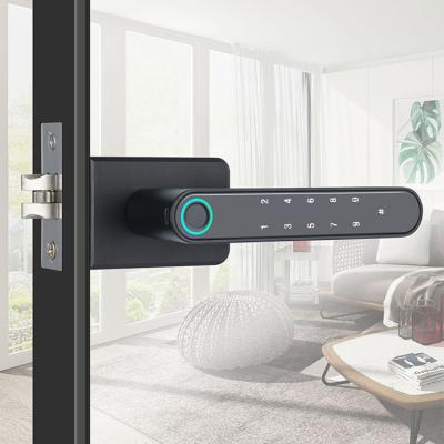 China TTLock APP Home Door Lock Hotel Apartments Office Fingerprint Biometric Lock Security Smart Password Key Open Wooden Door Lock for sale