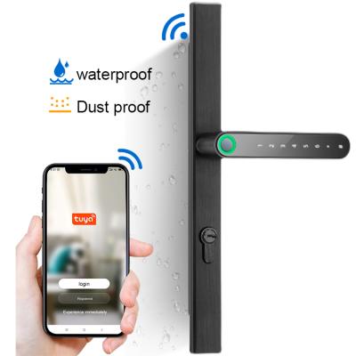 China Ble+card+password+key Tuya App Door Lock Fingerprint Smart Waterproof Digital Biometric Door Lock For Sliding Door for sale