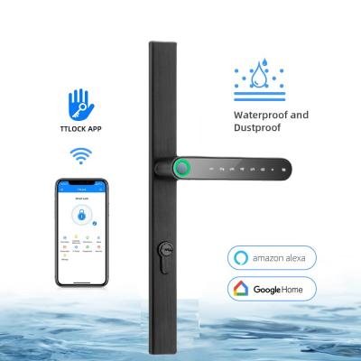 China Two way smart door lock Ble+card+password+key double waterproof low price fingerprint lock for sale