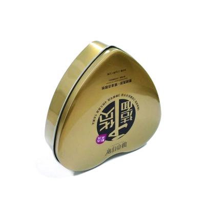 China Recycled Materials Facial Cleanser Packing Box Empty Face Tin Case Heart Metal Tin Elegant Wash Box for sale