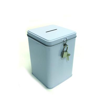 China square tin box ready to ship square shape coin tin box with key and lock wholesale square coin banks tin case with key and lock for sale