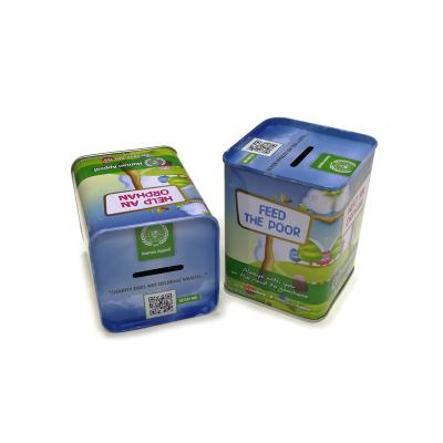 China Square Tin Box Ready in Square Tin Case Ship Shape Savings Coin Wholesale Coin Tin Box with Printing Logo for sale