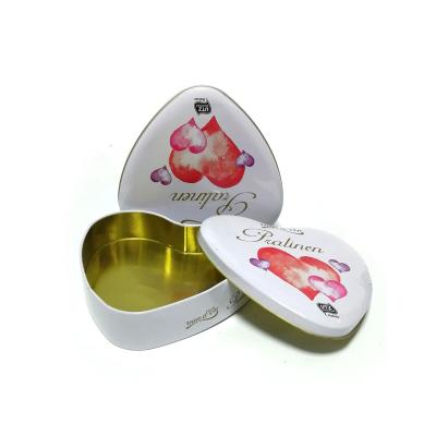 China Recycled Custom Printing Materials Valentine's Day Valentine's Day Gift Tin Chocolate Tin Box Empty Heart Shaped Tinplate Packaging Tin for sale