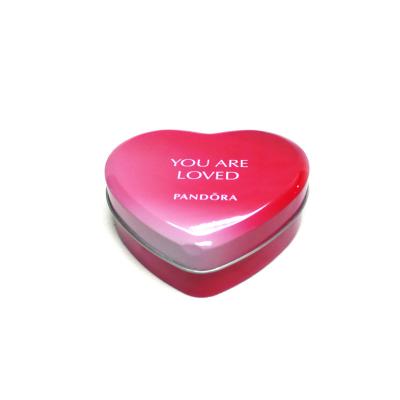 China Recycled Loving Materials Valentine's Day Chocolate Packaging Tin Box Of Heart Shaped You Are Loved Gift Packing Empty Heart Tin Box for sale