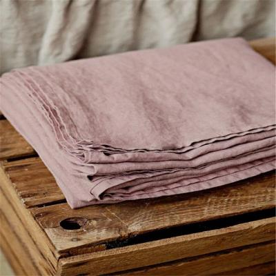 China Disposable 100% Linen Cloth Bed Sheet Sets Bedding Set With Washed Out High Quality for sale