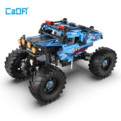 China Toy CADA Electronic Remote Control Monster Car Riding Collected Children's Building Block Small Particle Off-Road Vehicle Model Toy C61008W for sale