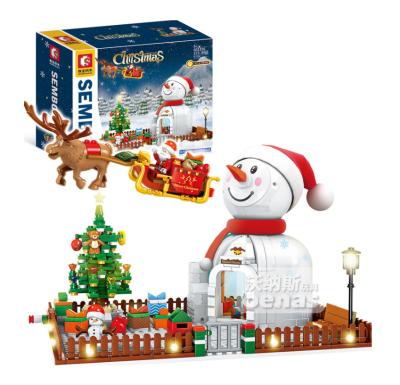 China 2021Building Electronic Christmas Toy Blocks Snowman Gift DIY House MOC Brick Puzzle Friends Model Bricks Santa Toys For Children Xmas Gifts for sale