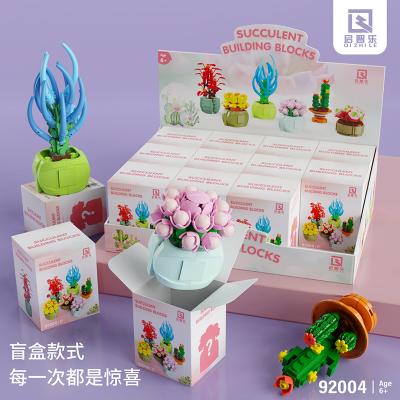 China 2022 new arrivals factories mini building blocks toy legos box assembling blind toys decorative series electronic diy succulent flower for girls for sale