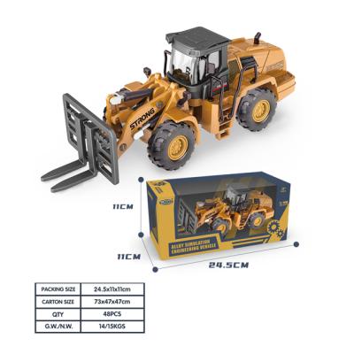 China Professional Diecast Vehicle Alloy Engineering Construction Metal Diecast Toy 1/48 Bulldozer Truck Model Pull Back Toy for sale