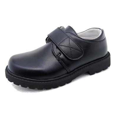 China Anti-Smell Student Wholesale New Boys School Shoes Kids Black Buckskin Shoes for sale