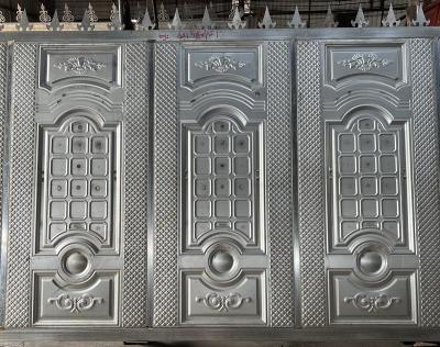 China Waterproof factory direct exterior residential embossed steel pressed steel panel door press metal door skin for sale