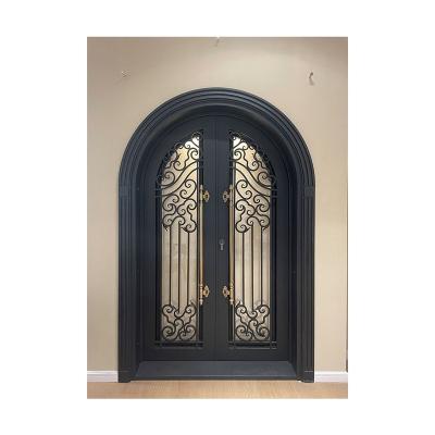 China Easily Assembled Outdoor PVC Casement Door Porcelain Front Entrance Patio Black Wholesale Aluminum Casement Double Door for sale