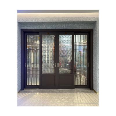 China Double Easily Assembled Casement Door Curtain Door Screen Aluminum Swing Curtain Door for sale