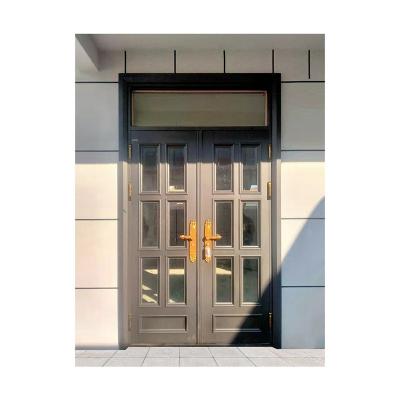 China Easily Assembled Double Curtains Door Swing Curtain Door Interior Aluminum Casement Door for sale