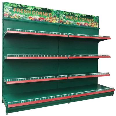 China Single Sided Wholesale Metal Grocery Rack Single Sided Supermarket Shelves For Sale for sale