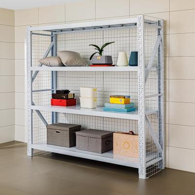 China Corrosion Protection Easy To Assemble Steel Industrial Warehouse Storage Shelf Rack With Mesh Sheet for sale