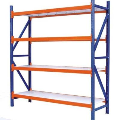 China Factory Made Corrosion Protection Metal 4 Layers Long Span Industrial Storage Shelves Warehouse Racking for sale