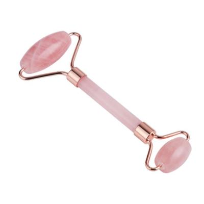 China Jade Roller Face Lift Roller Quartz Facial Slimming Tools Natural Neck Massage Stone Face Massager for sale