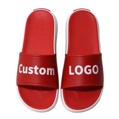 China CUSHIONING Custom LOGO Men's and Women's Summer Home Company Gift Corporate Pattern DIY Slippers for sale