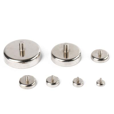 China Metal Customized High Quality Pot / Cup Shape With External Thread Strong Strength Magnet Mounting NdFeB Sucker for sale