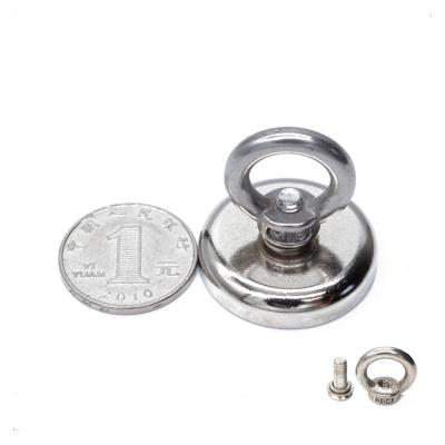 China Metal Customized Strong Pulling Force Pot Shape Neodymium lifting ring Fishing Magnet for sale