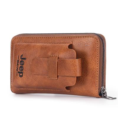 China Waterproof quality and quantity assured can hand classic luxury long men pinch clutch leather zipper male wallet for sale