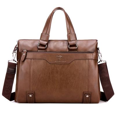 China Premium Waterproof Horizontal Place Bag PU Men's Horizontal Business Briefcase Handbag for sale