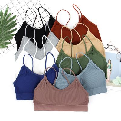 China Hot Selling Suspender Underwear Seamless Full Coverage Breathable Padded Bralette Yoga Sports Bras For Teen Women for sale