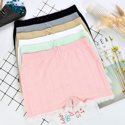 China High Quality Breathable Women Lace Up Boxer Panties Mid Waist Twist Solid Color Comfortable Breathable Safety Pants for sale