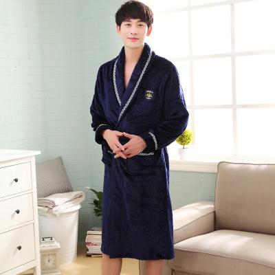 China High Quality Spandex Flannel Fleece Lady Bathrobe Robe Men Long Robes Sleepwear New Winter Thermal Cheap Pajamas for sale