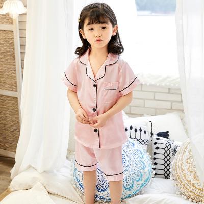 China Summer Breathable Custom Shorts Sleeve Solid Color Kids Clothing Baby Pajamas Sets Boy And Girl 2 Piece Set for sale