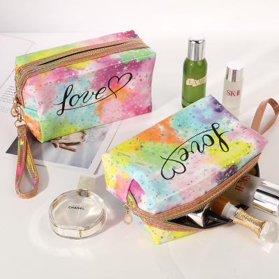 China Fashion Simple Life Colorful Waterproof PU Toiletry Wash Cosmetic Bag for sale